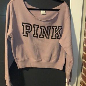 PINK Off the Shoulder Pullover